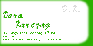 dora karczag business card